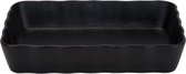 Zwarte ovenschaal/serveerschalen 26 x 16,7 x 4,8 cm - Rechthoekig - Klassieke braadsledes - Ovenschotel schalen - Bakvorm/braadslede