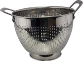 Zilver RVS vergiet/zeef 26,5 x 15 cm - Keukenbenodigdheden - Kookgerei - Zeven - Vergieten van roestvrijstaal
