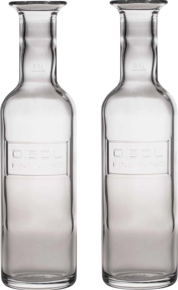 4x Glazen water karaffen van 500 ml Optima- Sapkannen/waterkannen/schenkkannen