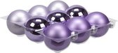 18x Paars tinten glazen kerstballen 10 cm - mat/glans - Kerstboomversiering paars tinten