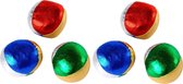 6x Jongleerballen gekleurd metallic speelgoed - Ballen gooien/jongleren - Sportief speelgoed voor kinderen