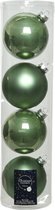 16x Salie groene glazen kerstballen 10 cm - Mat/matte - Kerstboomversiering salie groen