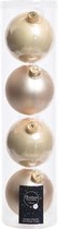 16x Licht parel/champagne glazen kerstballen 10 cm - Mat/matte - Kerstboomversiering licht parel/champagne
