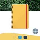 Leitz Cosy Notitieboek B5 Soft Touch Geruit - Notitieboek Hard Cover - Spiraalgebonden - Ideaal voor Thuiskantoor/Thuiswerken - Warm Geel