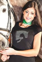 Cavalliera / Original T-Shirt met strassdeco-springpaard maat L
