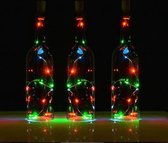 3 x Flessen dop kurk look à 20 lampjes met led licht voor in lege fles zoals wijnfles. Decoratief Multi color