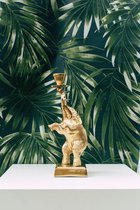 Kandelaar Olifant Goud | 9x29 cm| Kandelaars