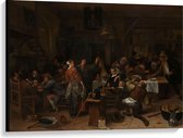 Canvas  - Oude Meesters - Prinsjesdag, Jan Havicksz. Steen, 1660 - 1679 - 100x75cm Foto op Canvas Schilderij (Wanddecoratie op Canvas)