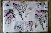 Afwasbare placemat - Hoogwaardig - Rechthoekig - 31 x 45 cm - Bloemen - Hyacinth - Set van 6 stuks