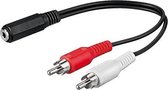 Premium Cord-kabelbus 3,5 mm-2xCINCH F/M 20 cm