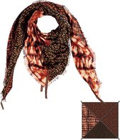 Sjaal Dames Vierkante Sjaal Oranje Sjaal Vrouwe Sjaal met Camouflage Print