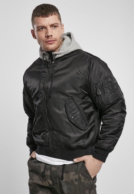 Urban Classics Bomber jacket -3XL- Hooded MA1 Zwart/Grijs | bol.com