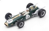 The 1:18 Diecast Modelcar of a Brabham BT19 #12 of the French GP World Champion of 1966. The driver was Jack Brabham. The manufacturer of the scalemodel is Spark.This model is only