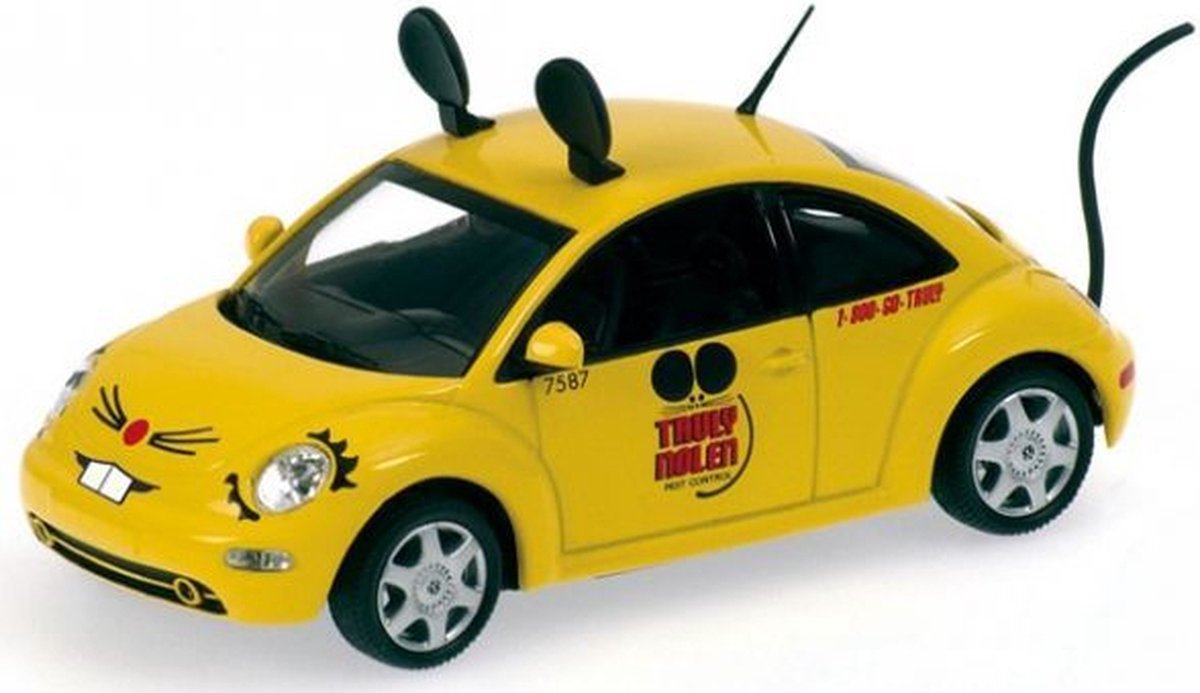 The 1:43 Diecast Modelcar of the Volkswagen New Beetle Truly Nolen Pest Control of 1998. The manufacturer of the scalemodel is Minichamps.This model is only online available