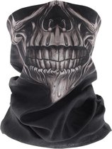 Zac's Alter Ego Halswarmer/Sjaal Steel Skull Mondkapje Zwart/Grijs