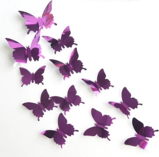 Spiegel paars 3D-vlinders
