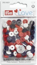 Prym Love Color snaps 9mm rood/blauw/wit