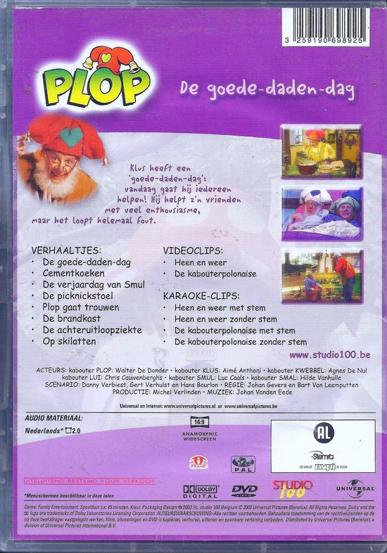 Kabouter Plop Goededadendag (Dvd), Walter de Donder Dvd's bol Kabouter Plop Goededadendag (Dvd), Walter de Donder Dvd's bol
