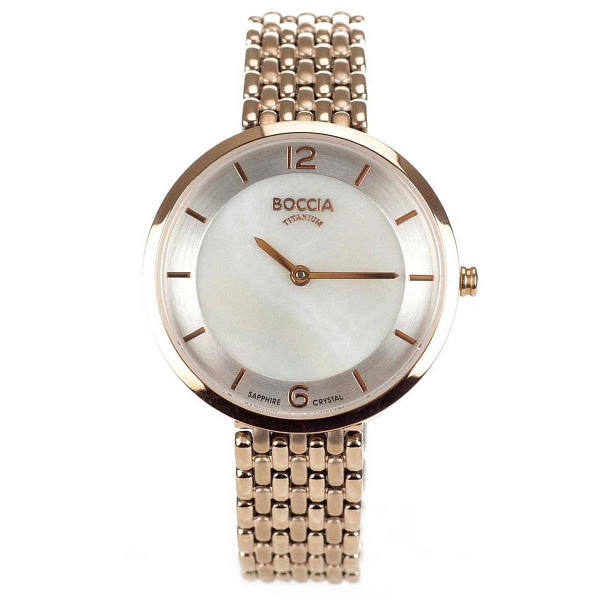 Boccia Horloge 3244-06, anti-allergisch titanium, saffierglas