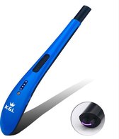 K&L Oplaadbare Lange Elektrische BBQ Aansteker - Duurzame Plasma Aansteker - Inclusief Cadeauverpakking -  Kaarsen - Blauw