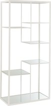 Duverger® Criss-cross - rack - 5 étagères en verre - structure en métal - blanc