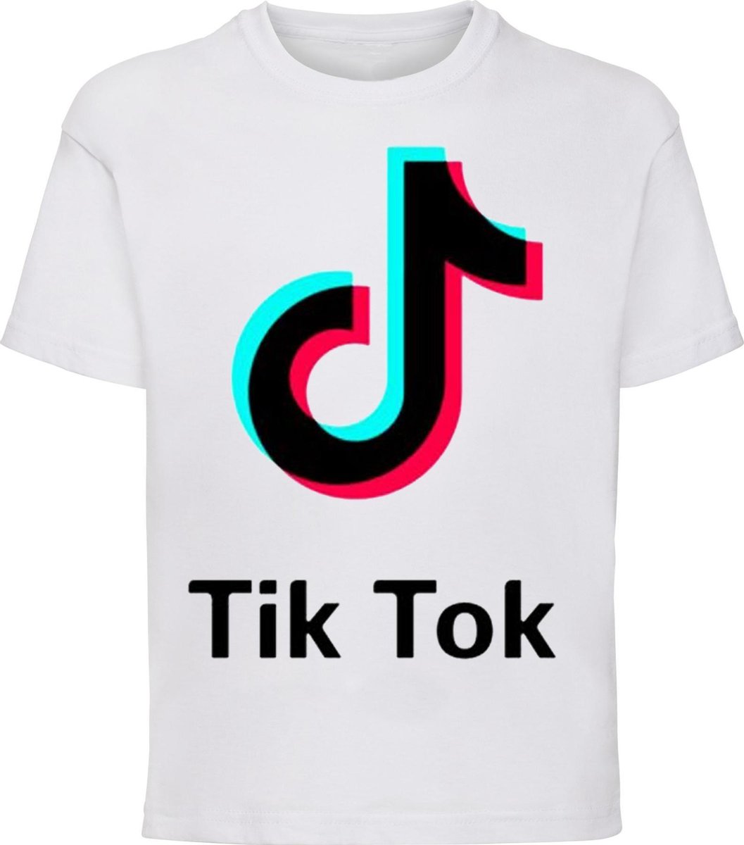 Tik Tok TikTok Shirt wit Kids Wit - Maat M