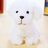 Poedel hond met hanger - kleur wit - ook leuk als cadeau - voor op je schooltas, sleutelbos of in de auto - Op zoek naar een hondenmaatje