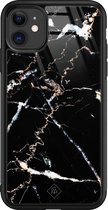 iPhone 11 hoesje glass - Marmer zwart | Apple iPhone 11  case | Hardcase backcover zwart