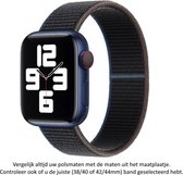 3 kleurig Zwart Grijs Blauw Nylon Horloge Band Geschikt voor Apple Watch 1, 2, 3, 4, 5, 6, SE & Nike+, 42mm & 44mm "Vrouwenbreedte" Series - Zacht Geweven Nylon - 42 mm en 44 mm