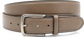 JV Belts Taupe heren riem - heren riem - 4 cm breed - Taupe - Echt Leer - Taille: 105cm - Totale lengte riem: 120cm