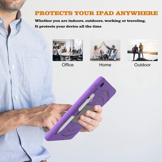 Protecteur de coque iPad 2019/2020 10,2 pouces violet