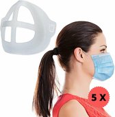Mondmasker Beugel (4 + 1 GRATIS) + 5 GRATIS opberghoesjes voor mondkapjes (voor het veilig, snel en hygiënisch opbergen van je mondkapje) en het is ook nog Wasbaar - Opvouwbaar en