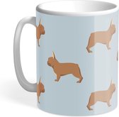 Hound & Herringbone - Sable Brindle Franse Bulldog Mok - Sable Brindle French Bulldog Mug
