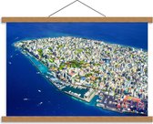 Schoolplaat – Malediven Eiland van Boven - 60x40cm Foto op Textielposter (Wanddecoratie op Schoolplaat)