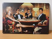 Marilyn Elvis James dean Bogart Poker tafel Reclamebord van metaal METALEN-WANDBORD - MUURPLAAT - VINTAGE - RETRO - HORECA- BORD-WANDDECORATIE -TEKSTBORD - DECORATIEBORD - RECLAMEP