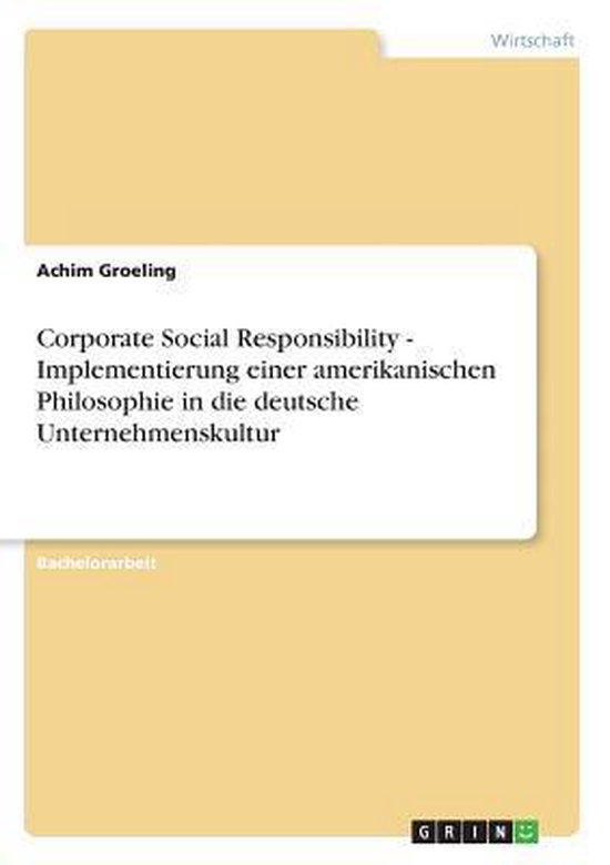 Foto: Corporate social responsibility implementierung einer amerikanischen philosophie in die deutsche unternehmenskultur