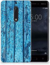 Nokia 5 Uniek TPU Hoesje Wood Blue