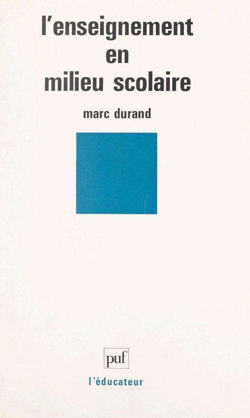 L'enseignement en milieu scolaire - cover