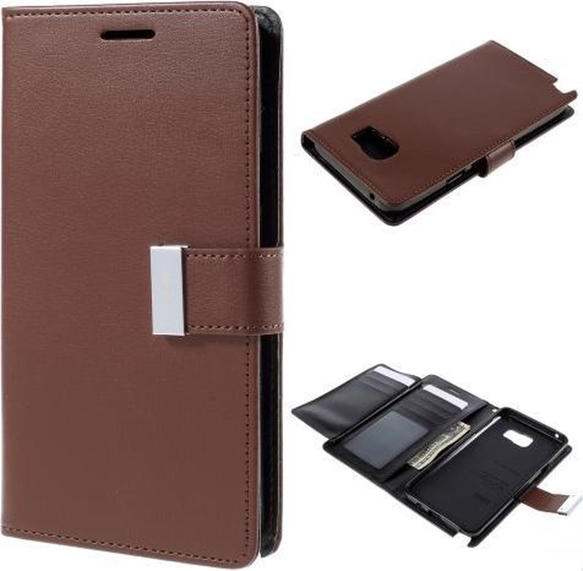 Mercury Rich Dairy wallet case hoesje Samsung Galaxy Edge Plus bruin