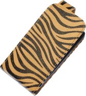 Bruin Zebra Classic Flip case hoesje voor Samsung Galaxy S4 Mini I9190