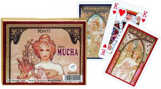 Thumbnail van een extra afbeelding van het spel Mucha Beauty Speelkaarten - Double Deck