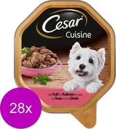 Cesar Alu Cuisine - Kalf&Kalkoen - Hondenvoer - 28 x 150 g