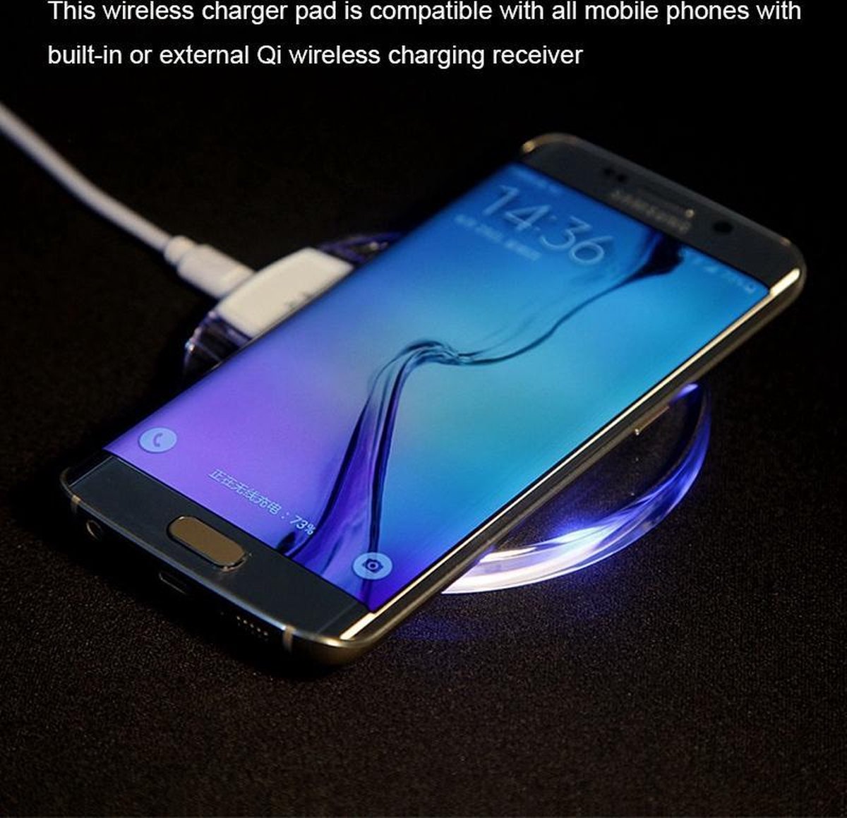 Samsung Galaxy S7, S7 Edge wireless charger draadloze oplader pad Zwart |  bol.com