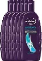 Andrélon Hair & Body For Men - 6 x 300 ml - Shampoo - Voordeelverpakking