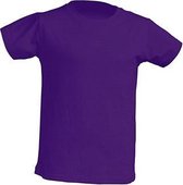 JHK Kinder t-shirt in Paars maat 3-4 jaar (104) - set van 5 stuks