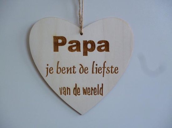 tekstbord hartje papa jij bent de liefste | bol.com