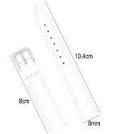 Horlogeband Leer 8mm - Croco Band + Push Pin - leer -  Wit - Sarzor