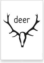 Textposters.com – Deer – zwart wit poster - woonkamer - slaapkamer – muurdecoratie – 50x70 cm