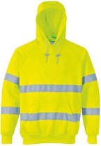 B304 Hi-Vis Hooded Sweatshirt geel met relflectie strepen Maat M