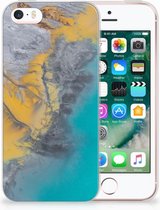iPhone SE | 5S TPU Hoesje Design Marble Blue Gold